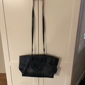 AKRIS black leather side body or shoulder handbag